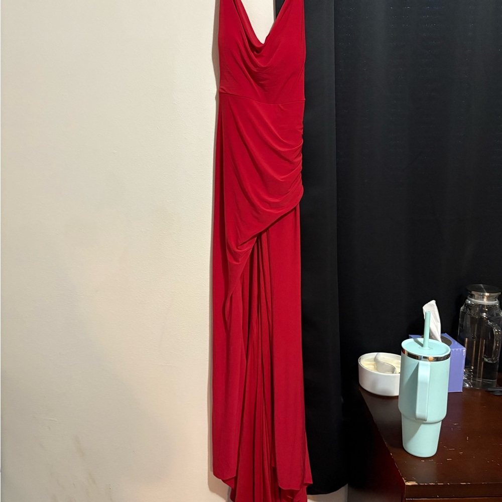 “Jump” Red Asymmetrical Prom Dress